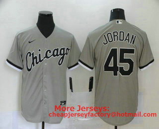 Men's Chicago White Sox #45 Michael Jordan Grey Stitched MLB Cool Base Nike Jersey