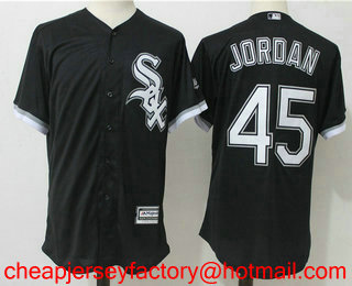 Men's Chicago White Sox #45 Michael Jordan Retired Black Stitched MLB Cool Base Jersey