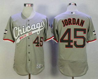 Men's Chicago White Sox #45 Michael Jordan Retired Gray Retro 2016 Flexbase Baseball Jersey