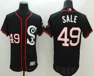 Men's Chicago White Sox #49 Chris Sale Black Retro 2016 Flexbase Baseball Jersey