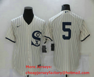 Men's Chicago White Sox #5 Ron Clark 2021 Cream Field of Dreams Cool Base Stitched Nike Jersey