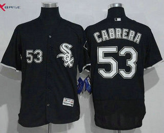 Men's Chicago White Sox #53 Melky Cabrera Black Stitched MLB 2016 Flex Base Jersey