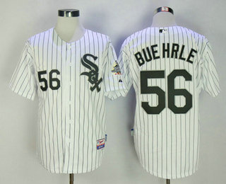 Men's Chicago White Sox #56 Mark Buehrle White Home 2005 World Series Patch Stitched MLB Cooperstown Collection Jersey