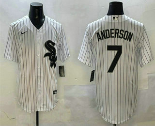 Men's Chicago White Sox #7 Tim Anderson White Cool Base Stitched Jersey