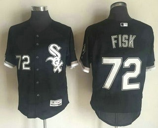 Men's Chicago White Sox #72 Carlton Fisk Retired Black 2016 Flexbase Baseball Jersey