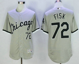 Men's Chicago White Sox #72 Carlton Fisk Retired Gray 2016 Flexbase Baseball Jersey