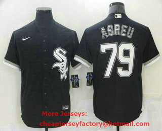 Men's Chicago White Sox #79 Jose Abreu Black Cool Base Stitched Nike Jersey
