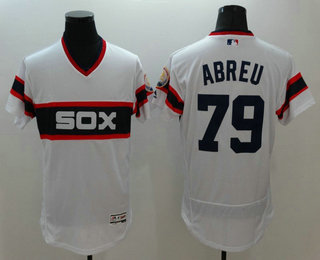 Men's Chicago White Sox #79 Jose Abreu White Pullover Flexbase 2016 MLB Player Jersey