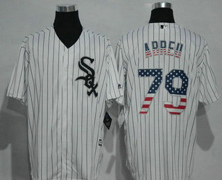Men's Chicago White Sox #79 Jose Abreu White USA Flag Fashion MLB Baseball Jersey