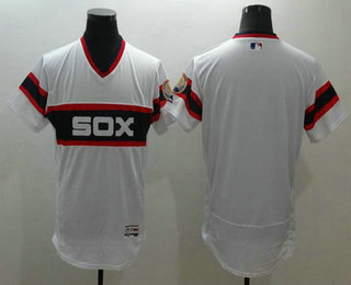 Men's Chicago White Sox Blank White Pullover 2016 Flexbase Baseball Jersey