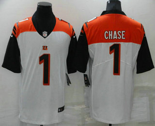 Men's Cincinnati Bengals #1 JaMarr Chase White 2020 Vapor Untouchable Stitched NFL Nike Limited Jersey