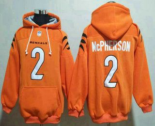 Men's Cincinnati Bengals #2 Evan McPherso Orange Pocket Stitched NFL Pullover Hoodie