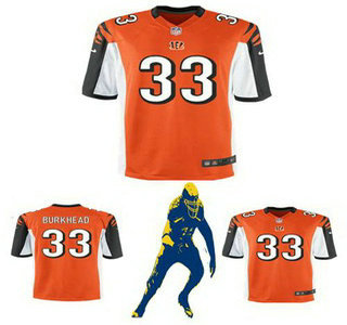 Men's Cincinnati Bengals #33 Rex Burkhead Orange Alternate NFL Nike Elite Jersey