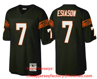 Men's Cincinnati Bengals #7 Boomer Esiason Black Throwback Legacy Stitched Jersey