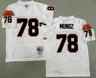Men's Cincinnati Bengals #78 Anthony Munoz White 1989 Throwback Jersey