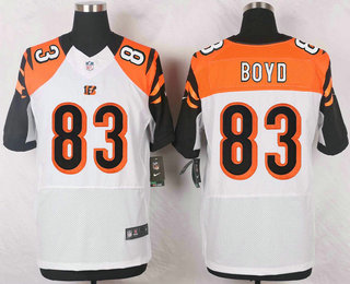 Men's Cincinnati Bengals #83 Tyler Boyd White Road NFL Nike Elite Jersey