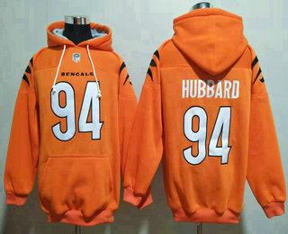 Men's Cincinnati Bengals #94 Sam Hubbard Orange Pocket Stitched NFL Pullover Hoodie