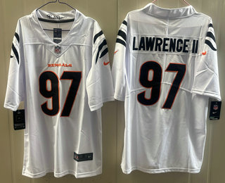 Men's Cincinnati Bengals #97 Dexter Lawrence II Limited White Vapor Jersey