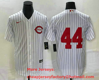 Men's Cincinnati Reds #44 Elly De La Cruz White Field of Dreams Cool Base Stitched Baseball Jersey
