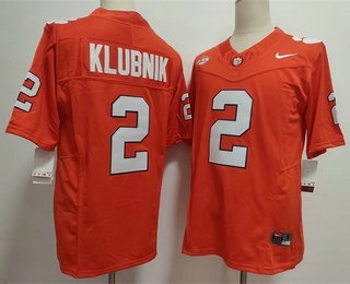 Men's Clemson Tigers #2 Cade Klubnik Orange FUSE College Football Jersey
