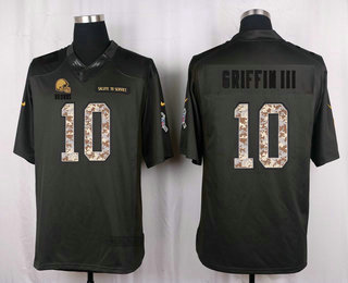 Men's Cleveland Browns #10 Robert Griffin III Black Anthracite 2016 Salute To Service Stitched NFL Nike Limited Jersey
