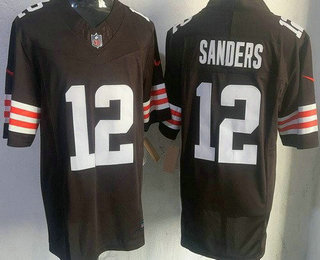 Men's Cleveland Browns #12 Shedeur Sanders Limited Brown FUSE Vapor Jersey