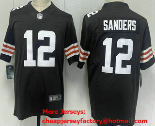 Men's Cleveland Browns #12 Shedeur Sanders Limited Brown Vapor Jersey