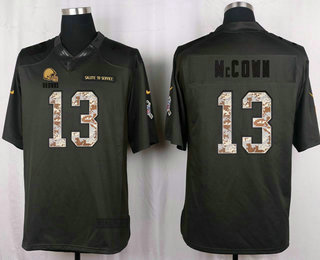 Men's Cleveland Browns #13 Josh McCown Black Anthracite 2016 Salute To Service Stitched NFL Nike Limited Jersey