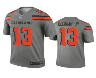Men's Cleveland Browns #13 Odell Beckham Jr. Gray Inverted Legend Jersey
