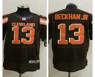 Men's Cleveland Browns #13 Odell Beckham Jr Brown Team Color Stitched NFL Nike Elite Jersey