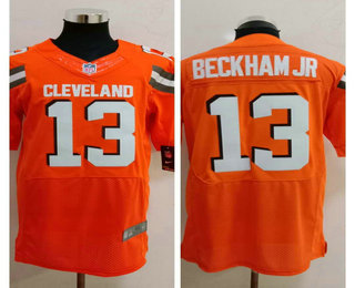 Men's Cleveland Browns #13 Odell Beckham Jr Orange Alternate Stitched NFL Nike Elite Jersey