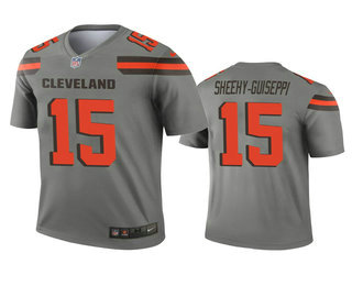 Men's Cleveland Browns #15 Damon Sheehy-Guiseppi Gray Inverted Legend Jersey