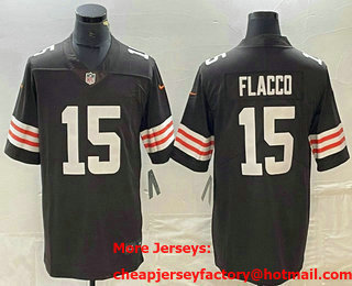 Men's Cleveland Browns #15 Joe Flacco Brown 2022 NEW Vapor Untouchable Stitched Nike Limited Jersey