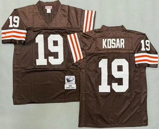 Men's Cleveland Browns #19 Bernie Kosar Brown 1986 Throwback Jersey