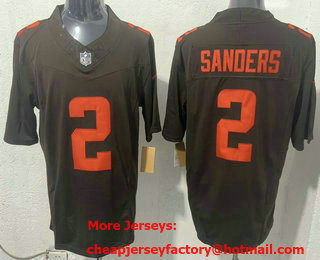 Men's Cleveland Browns #2 Shedeur Sanders Limited Brown Alternate FUSE Vapor Jersey