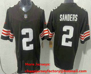 Men's Cleveland Browns #2 Shedeur Sanders Limited Brown FUSE Vapor Jersey