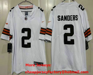 Men's Cleveland Browns #2 Shedeur Sanders Limited White Vapor Jersey