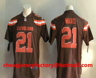 Men's Cleveland Browns #21 T.J. Ward Browns Team Color Stitched NFL Nike Game Jersey