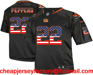 Men's Cleveland Browns #22 Jabrill Peppers Black USA Flag Fashion Stitched NFL Nike Elite Jersey