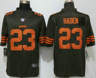 Men's Cleveland Browns #23 Joe Haden Brown 2016 Color Rush Stitched NFL Nike Limited Jersey