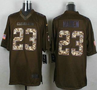 Men's Cleveland Browns #23 Joe Haden Green Salute to Service 2015 NFL Nike Limited Jersey