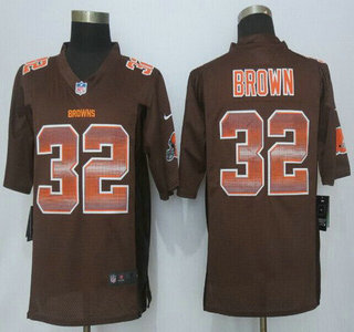 Men's Cleveland Browns #32 Jim Brown Brown Strobe 2015 NFL Nike Fashion Jersey