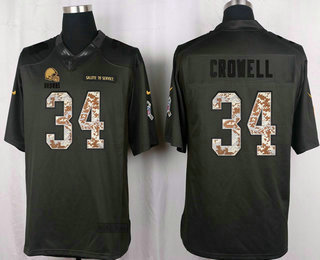 Men's Cleveland Browns #34 Isaiah Crowell Black Anthracite 2016 Salute To Service Stitched NFL Nike Limited Jersey