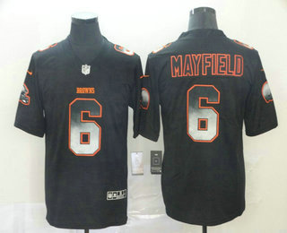 Men's Cleveland Browns #6 Baker Mayfield Black 2019 Vapor Smoke Fashion Stitched NFL Nike Limited Jersey