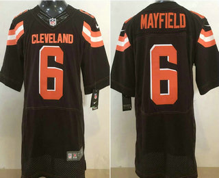 Men's Cleveland Browns #6 Baker Mayfield Brown Team Color Stitched NFL Nike Elite Jersey