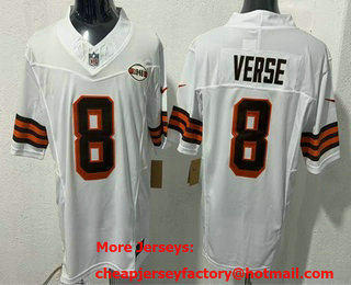 Men's Cleveland Browns #8 Jared Verse Limited White Alternate FUSE Vapor Jersey