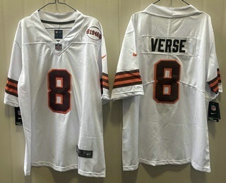 Men's Cleveland Browns #8 Jared Verse Limited White Alternate Vapor Jersey