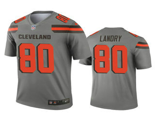 Men's Cleveland Browns #80 Jarvis Landry Gray Inverted Legend Jersey