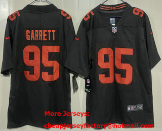 Men's Cleveland Browns #95 Myles Garrett Limited Brown Alternate Vapor Jersey