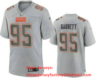 Men's Cleveland Browns #95 Myles Garrett Limited Gray Atmosphere Fashion Vapor Jersey